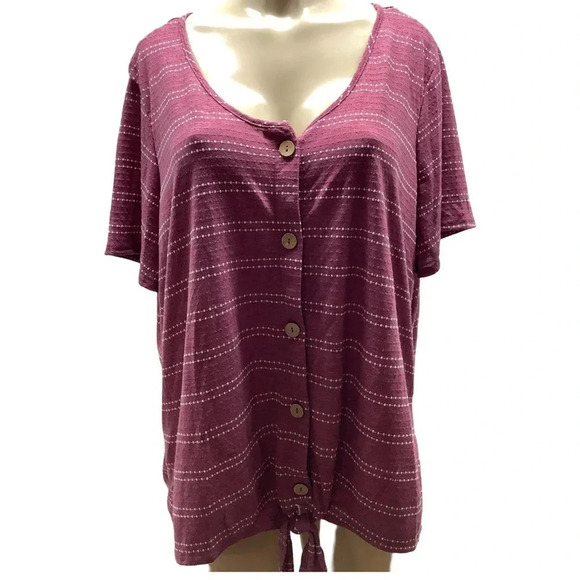NY Collection Crop Front Tie Top Size 3X New With Tags - Picture 1 of 7